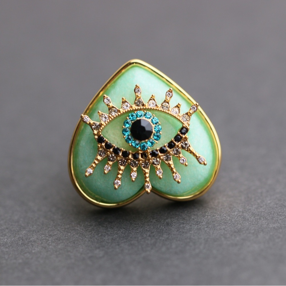 Kurt Geiger Evil Eye Heart Cocktail Ring - Picture 4 of 9